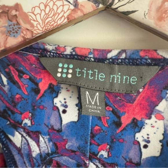 TITLE NINE M Splatter Floral Print CutOut Back Athletic Dress Purple Pink Medium - Picture 6 of 10